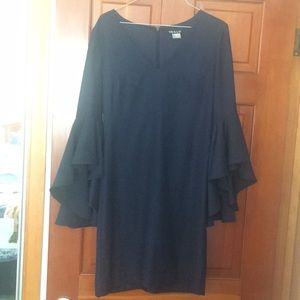 Navy blue bell sleeve dress